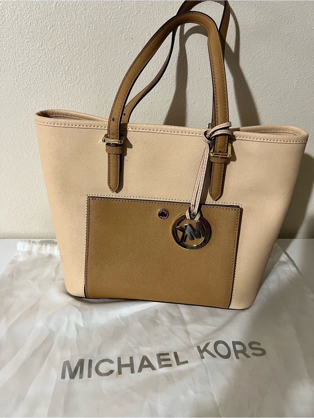 Michael Kors Blush and Tan Two-Tone Tote